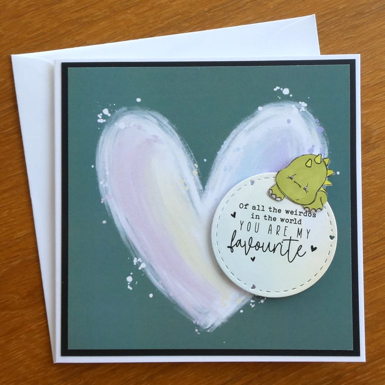 Dinosaur Card - Birthday, Anniversary, Valentines Day