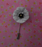 WHITE PEACE POPPY PIN Floral Wedding Remembrance Lapel Flower HAND PAINTED - Image 3