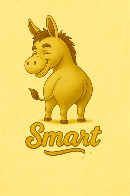 A4 Playful Donkey Art Print – Original Illustrated Design