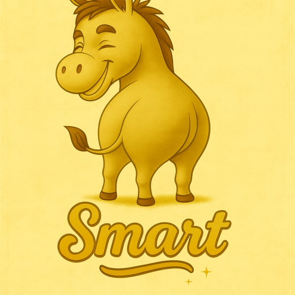 A4 Playful Donkey Art Print – Original Illustrated Design