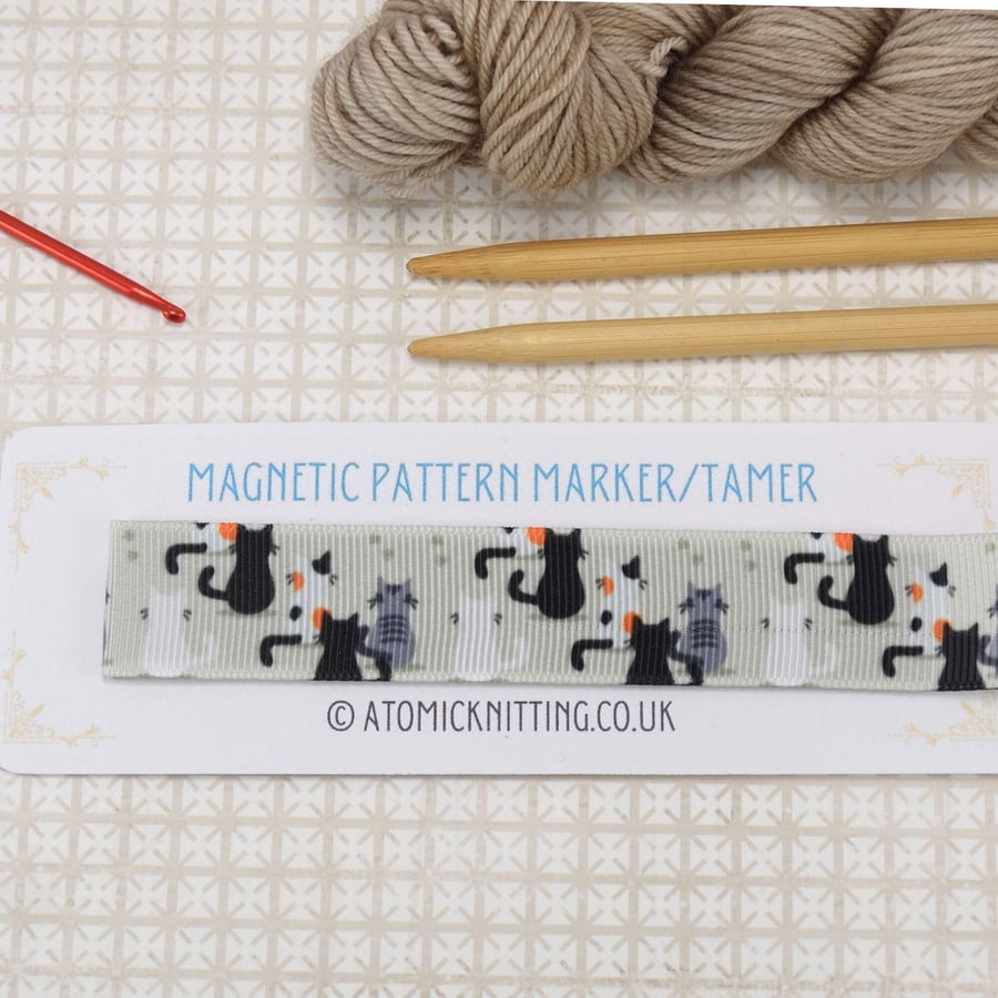 Magnetic Pattern Marker Guide - Clowder of Cats - 19.5cmA4Letter Size