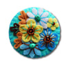 FB133 - Japanese Art Inspired Handmade Mini Felt Brooch - Turquoise - Made to or