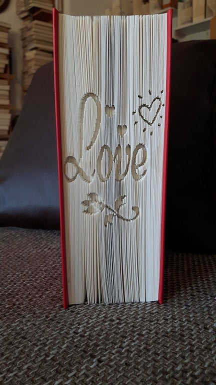 Love for Valentine's Day CUT & FOLD Book Folding Pattern - EMAILED PDF PATTERN