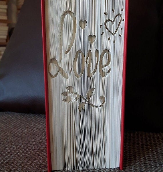 Love for Valentine's Day CUT & FOLD Book Folding Pattern - EMAILED PDF PATTERN