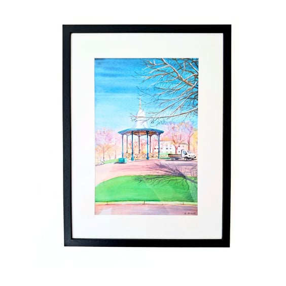 Framed Original Painting Devonport Park Plymouth Gouache and Watercolour 