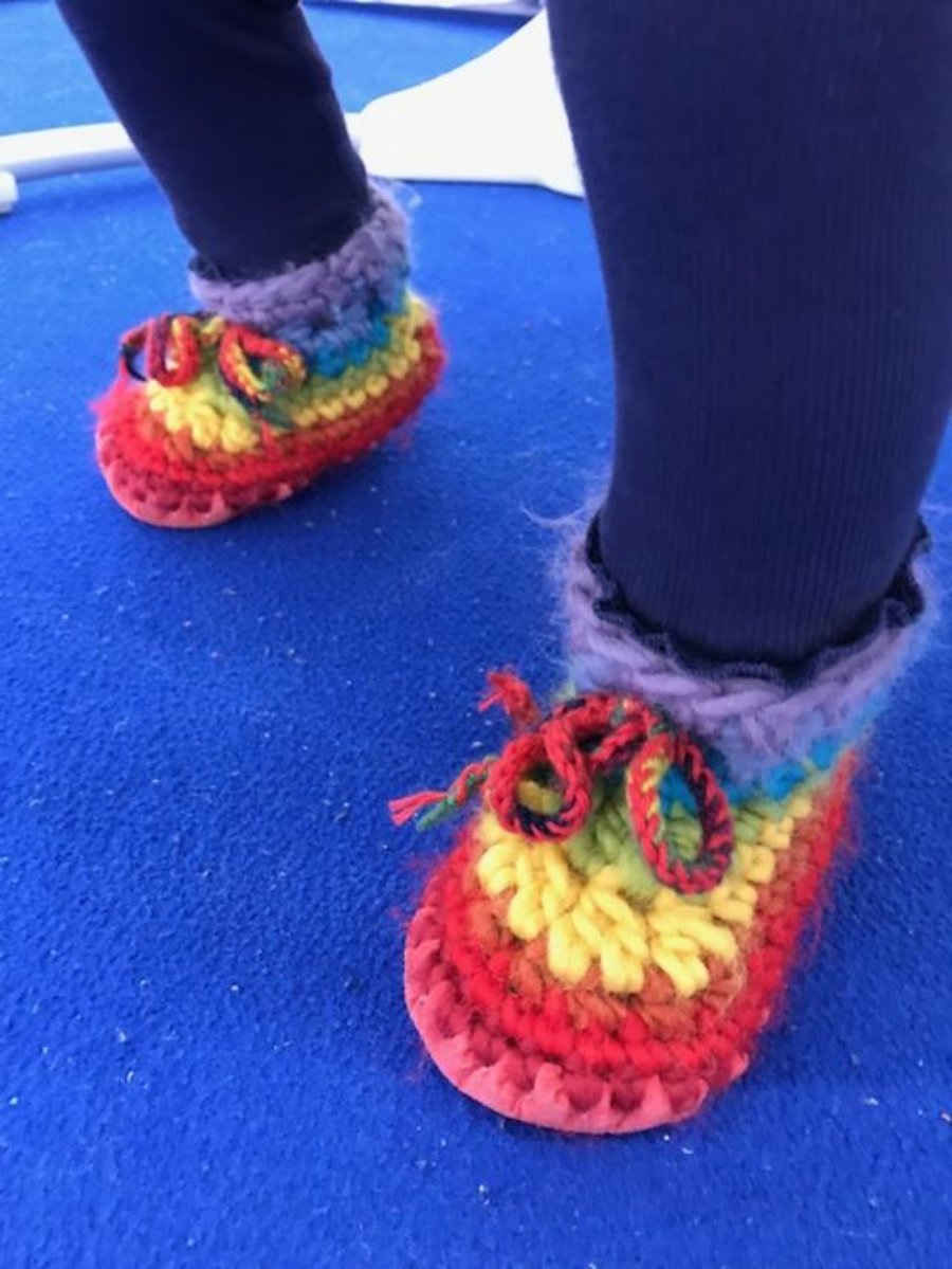 Personalised baby boots - Rainbow- sizes 1-4