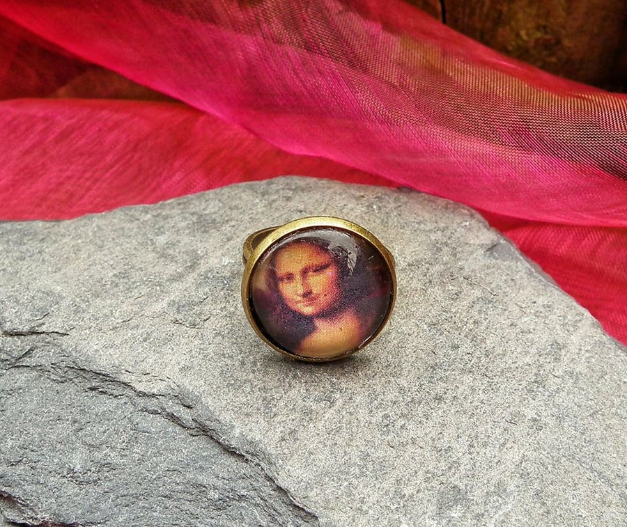 Seconds Sunday Classic Art Mona Lisa adjustable Ring