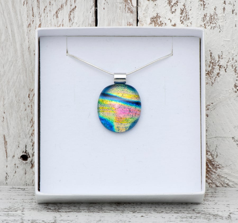 Fused Glass Necklace - Mixed Colours