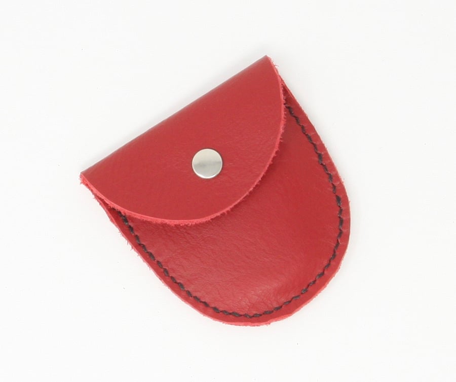 Small soft red leather purse