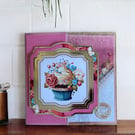 Luxury Vintage Style Cupcake Birthday Card. Birthday Card for Someone Special.
