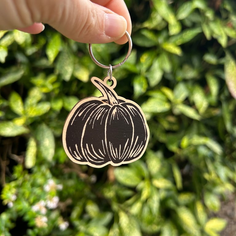'Little Pumpkin' Wooden Keyring