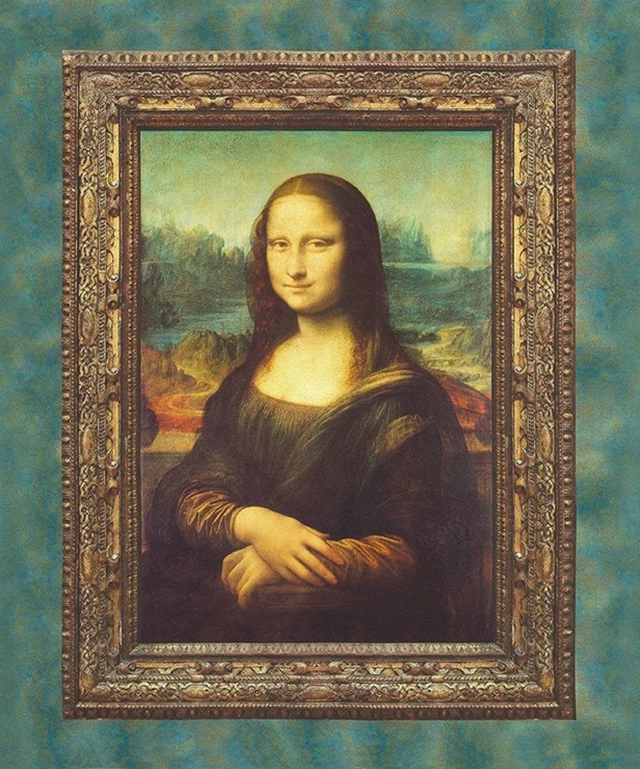 Mona Lisa Leonardo Da Vinci 100% Cotton Print Fabric - Robert Kaufman
