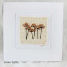 HAND EMBROIDERED GREETINGS CARD AUTUMN WINTER SEED HEADS