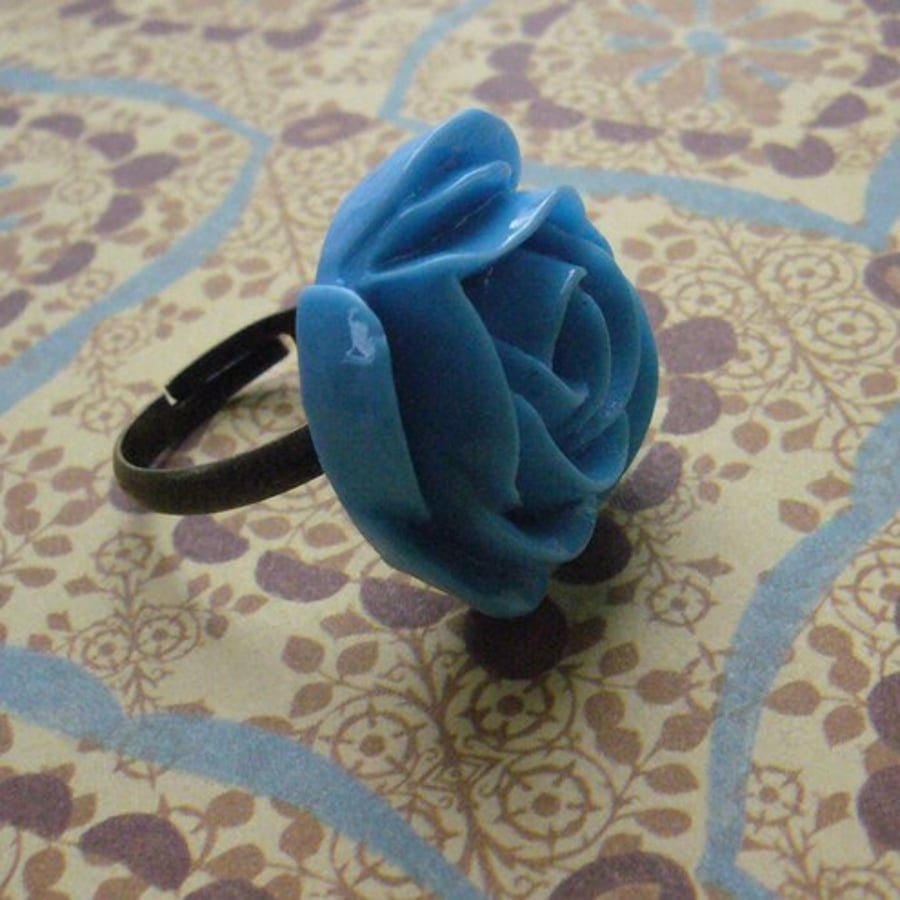 Blue Peony Ring