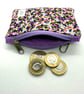 Coin purse, Quilted purse, Zipped card holder, Clip-in purse - violet - Image 7
