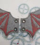 Steampunk Fabric Boot Wings Bat Wings Grey Copper - Image 4