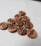 Tiny Dark Wooden Buttons Size 24, 15mm - Image 2