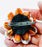 Handmade Halloween Spider Brooch – Ribbon & Bead Design - Image 3