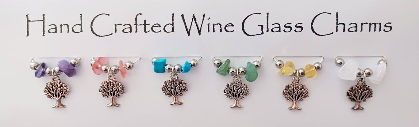 Tree of Life Wine Glass Charms set of 6