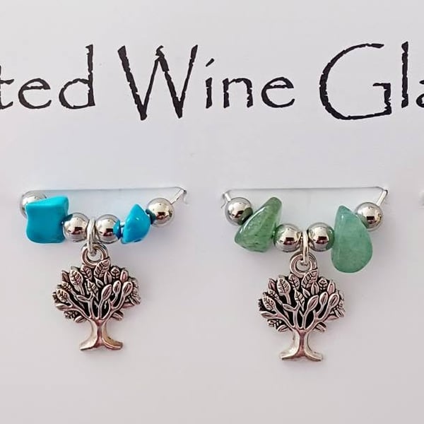 Tree of Life Wine Glass Charms set of 6