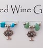 Tree of Life Wine Glass Charms set of 6