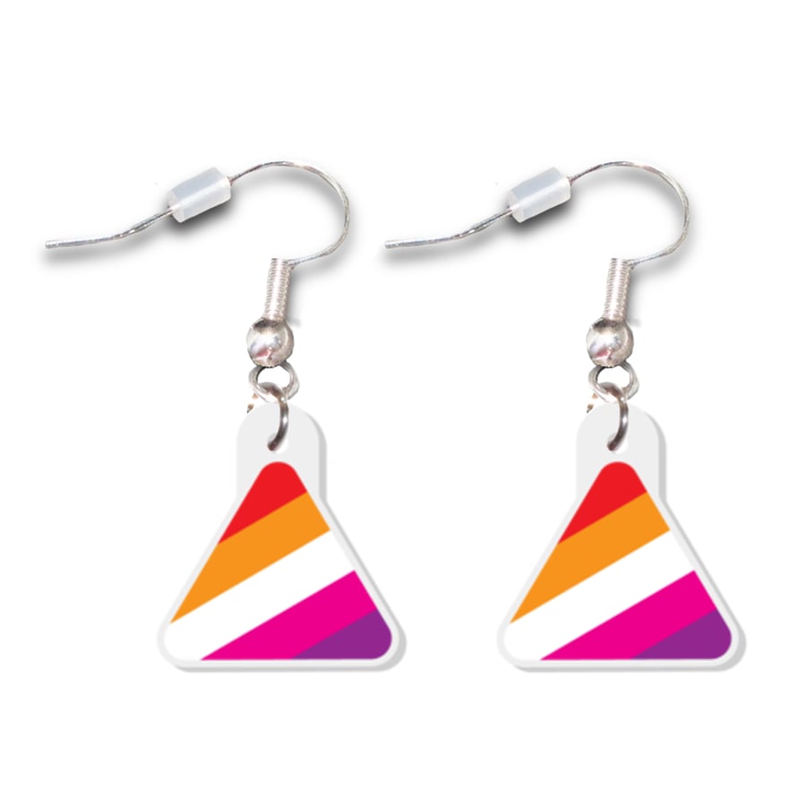 Lesbian Pride Rainbow Pride Inspired Acrylic Triangle Earrings