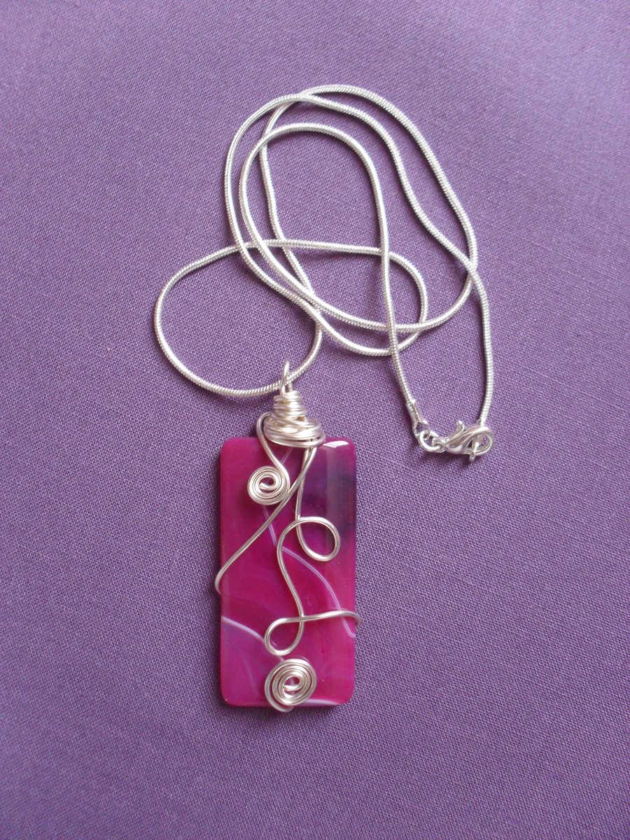 Wire wrapped Agate Pendant