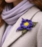 Handmade Felted Wool Flower Brooch - Image 2