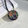 SMALL CLOISONNE ENAMELLED PENDANT - ROUND