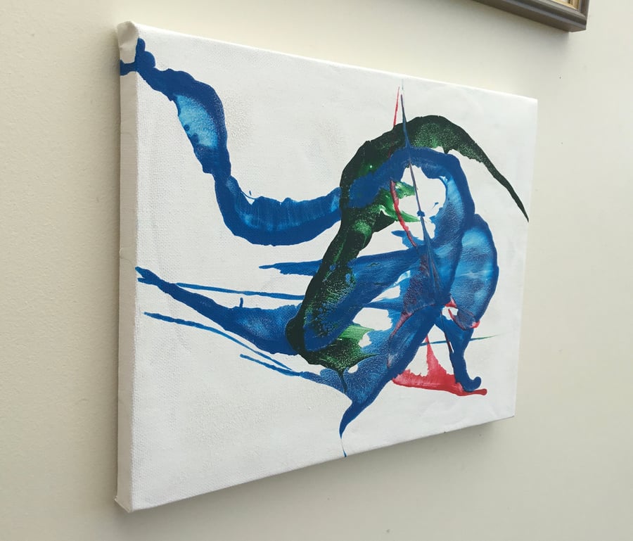 Surfers View Wave Curl!  ELO Original Art Abstract Painting in Acrylic Paint.