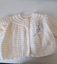 Cream Handknitted Patterned Baby Matinee Jacket
