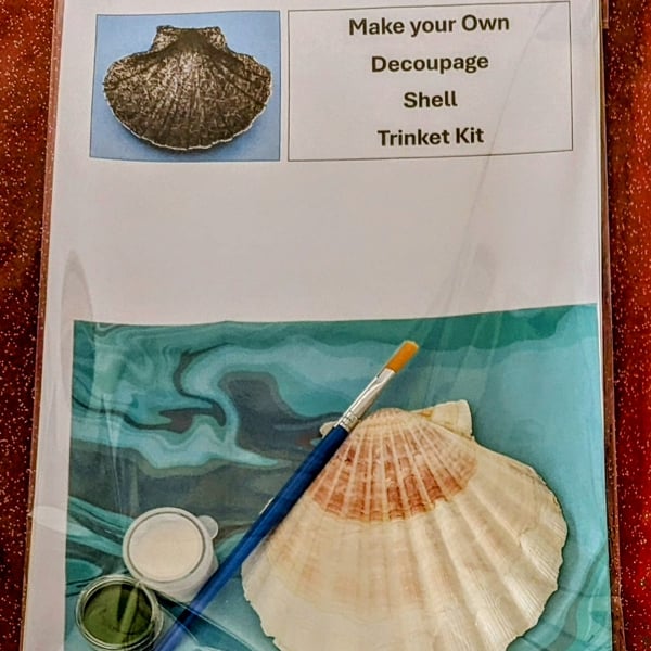 GREEN Scallop Shell Jewellery Trinket Dish Craft Kit