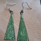 Long triangular dangly earrings