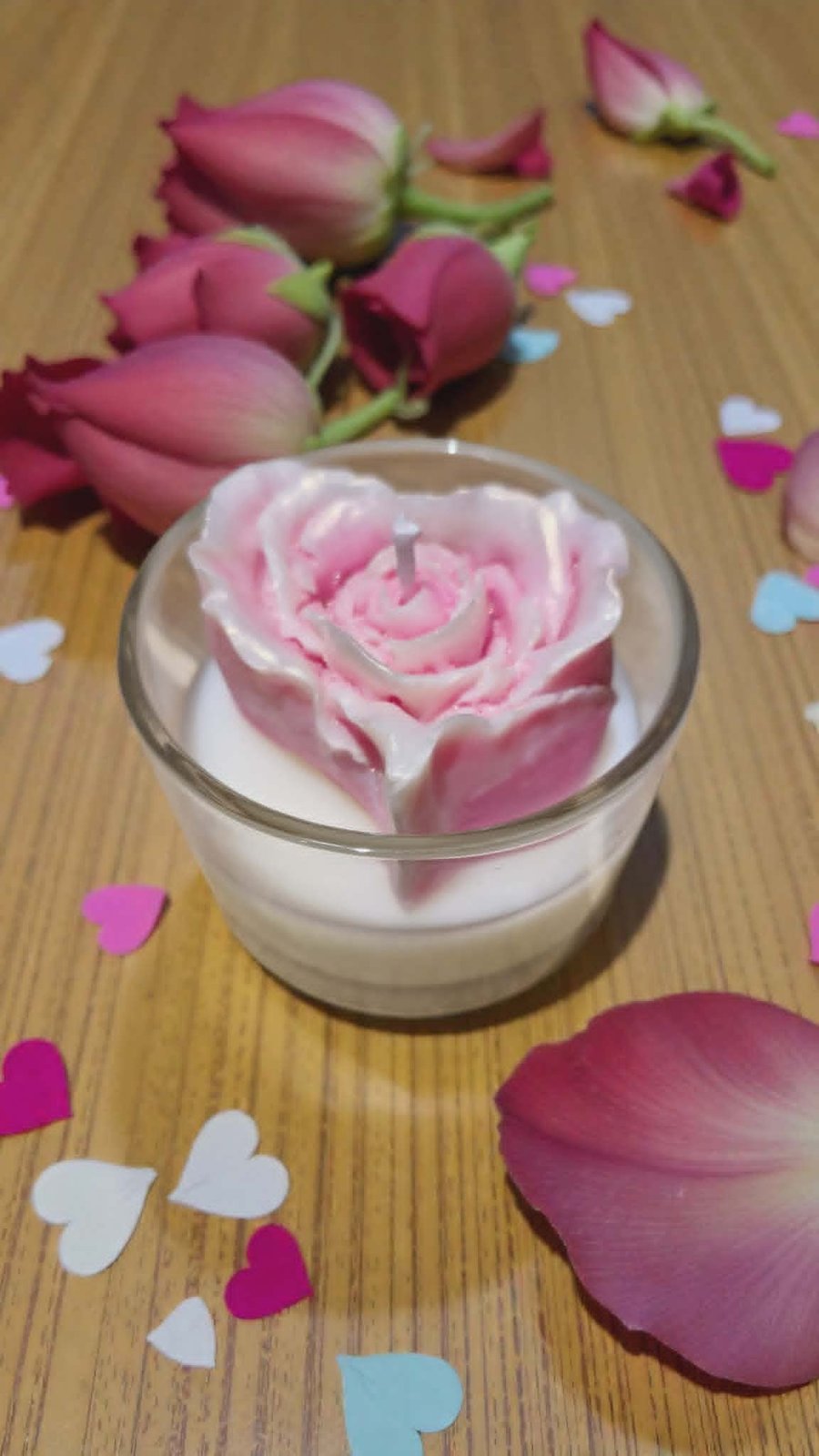 Rose & Lemon Heart Candle - 4oz Glass Jar