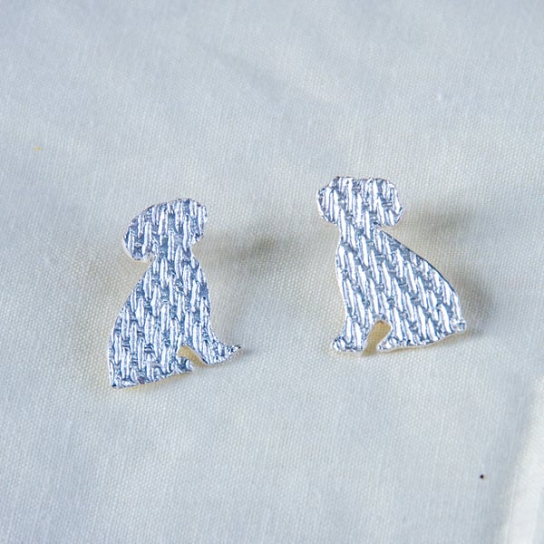 Sitting Dog Stud Earrings (FSS3)