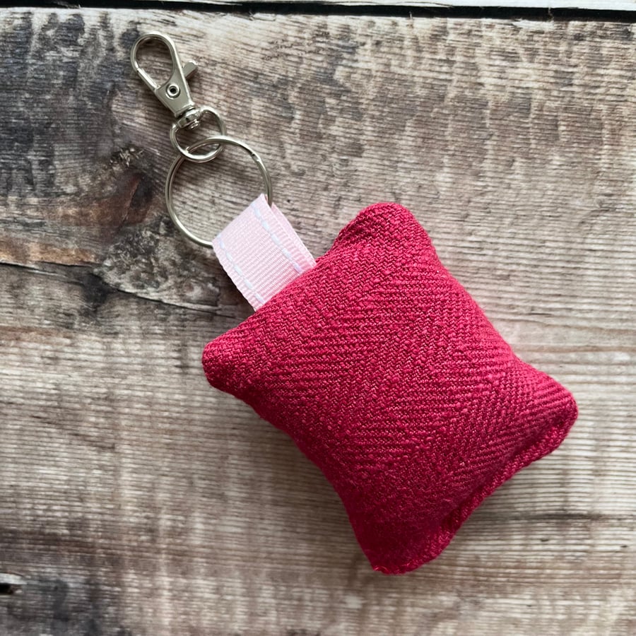 Pink Fabric Keyring