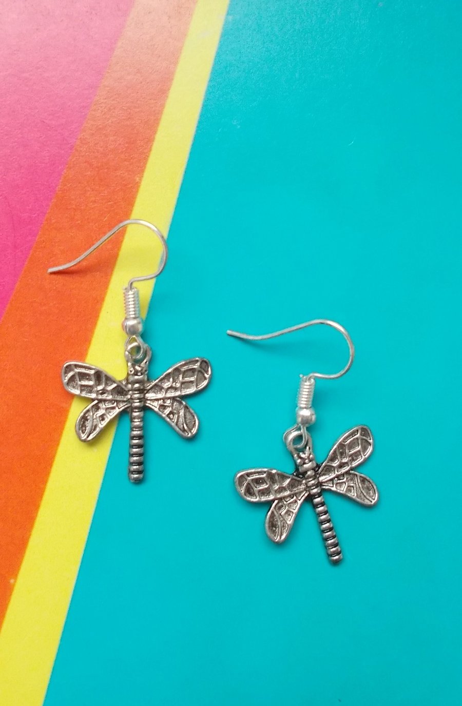 Dragonfly Earrings in Tibetan Silver
