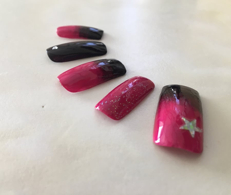 OMBRE LONG FALSE NAILS 