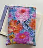 Large Flowers Print Quilted Fabric Book Sleeve - Hardback Size