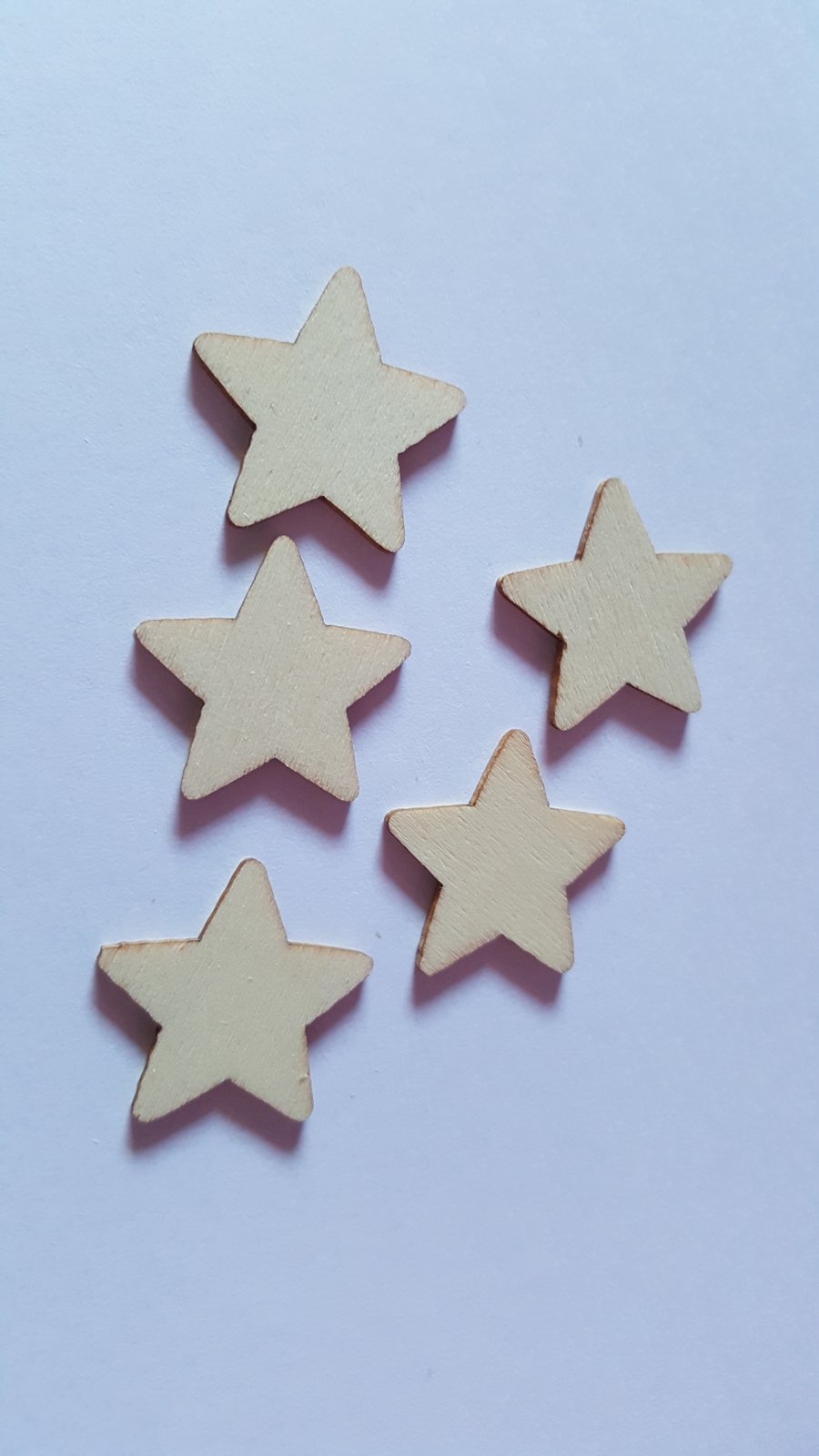 15 x Mini Blank Wooden Craft Shapes - 25mm - Star 