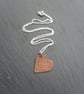 Vintage Copper Small Heart Pendant With Sterling Silver Chain - Image 2