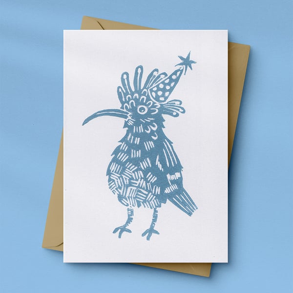 'Bird With a Party Hat' Birthday Card