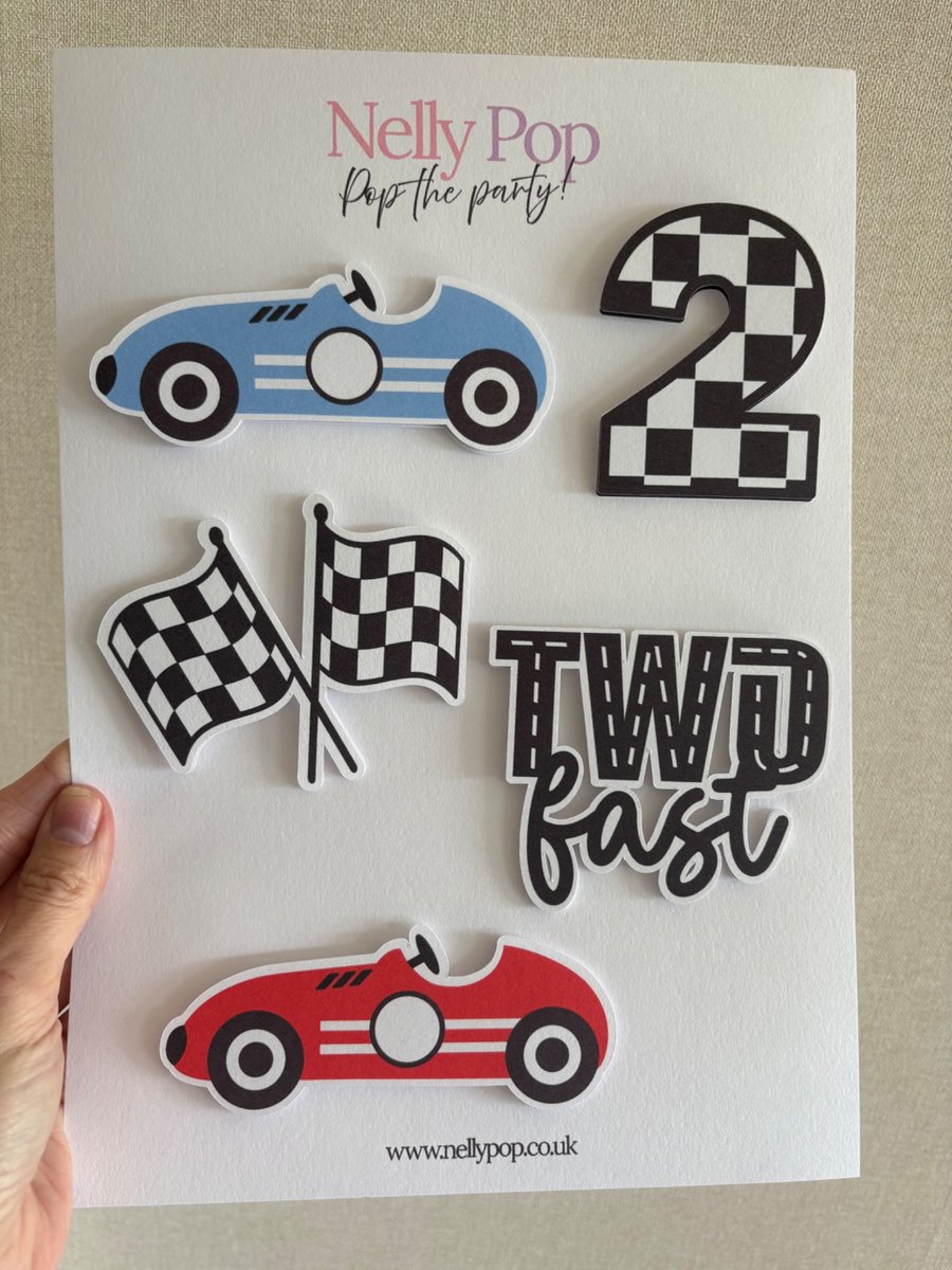Two Fast Car Themed Cake Accessory Pack. Car Themed Cake Topper
