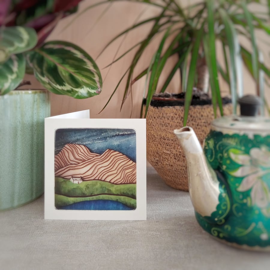 'The Hills Are Calling' - single greetings card, blank inside