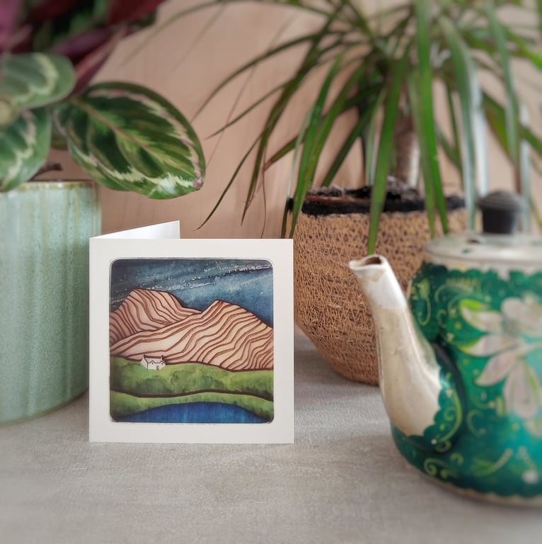 'The Hills Are Calling' - single greetings card, blank inside