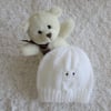 Newborn White Owl Beanie