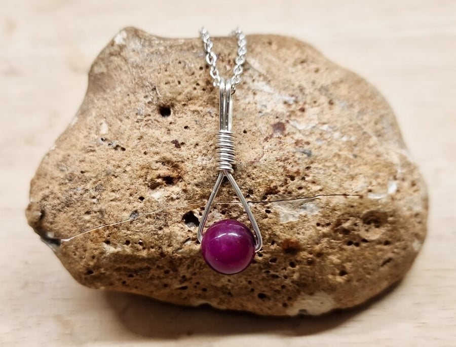 Sugilite Pendant wire wrap necklace