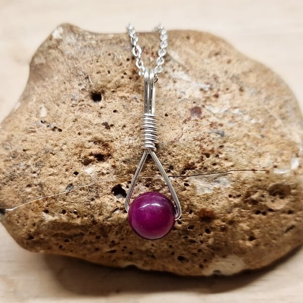 Sugilite Pendant wire wrap necklace