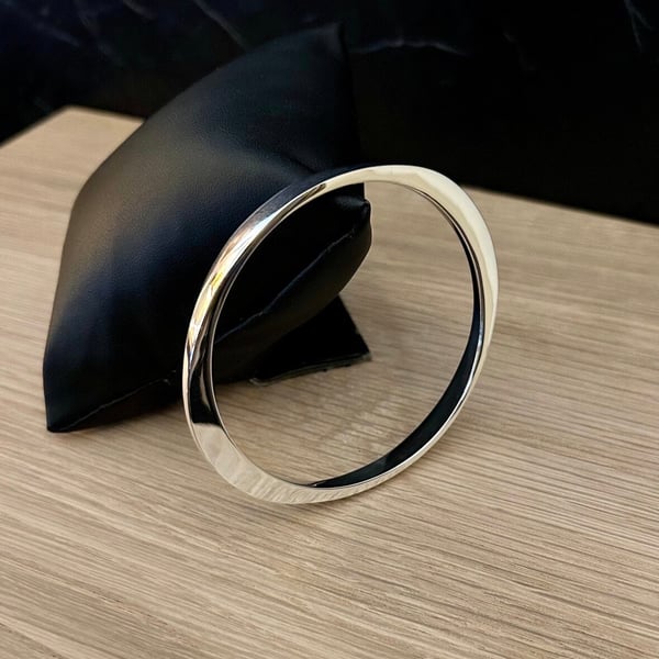 "Constants" - Heavy Hand Forged Sterling Silver Bangle - 40g - Made to any size