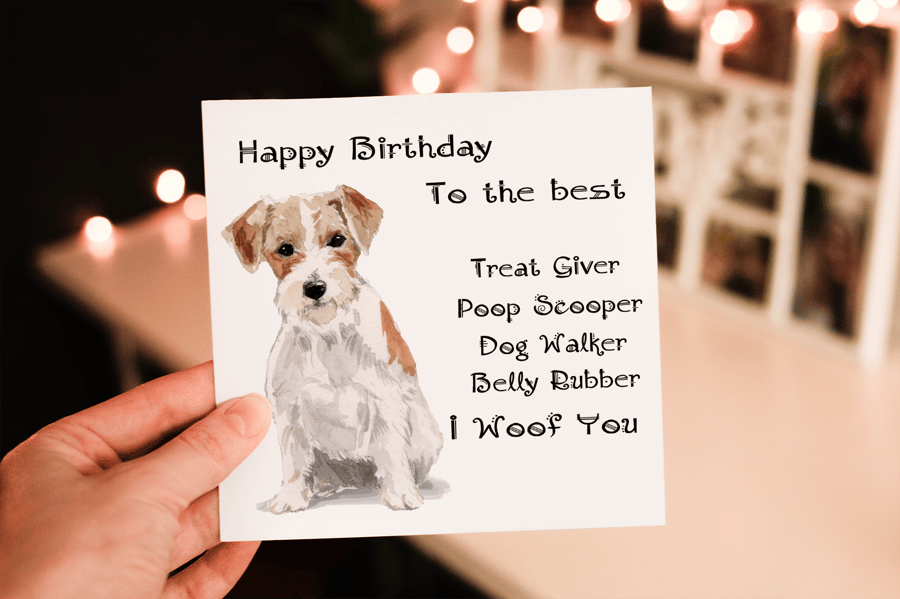 Jack Russell Dog Birthday Card, Dog Birthday Card, Personalized Dog Breed